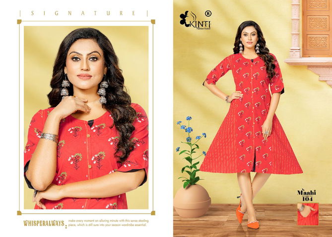 Kinti Maahi Ethnic Wear Princess Cut Wholesale Cotton Kurtis Catalog